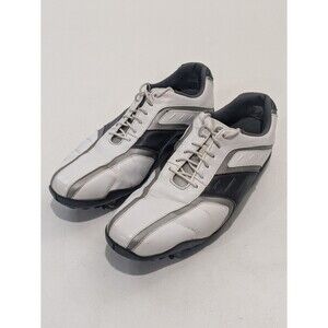 FootJoy Men’s Golf Cleats White Black Size 11.5 Wide Spiked Shoes